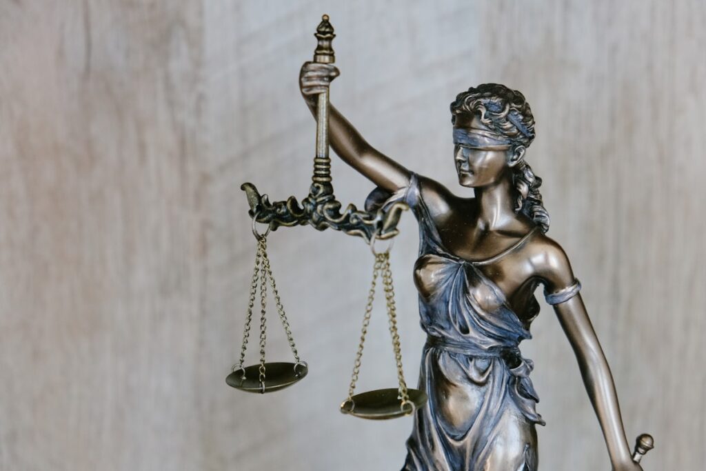 Scales of justice representing civil procedure and legal reform